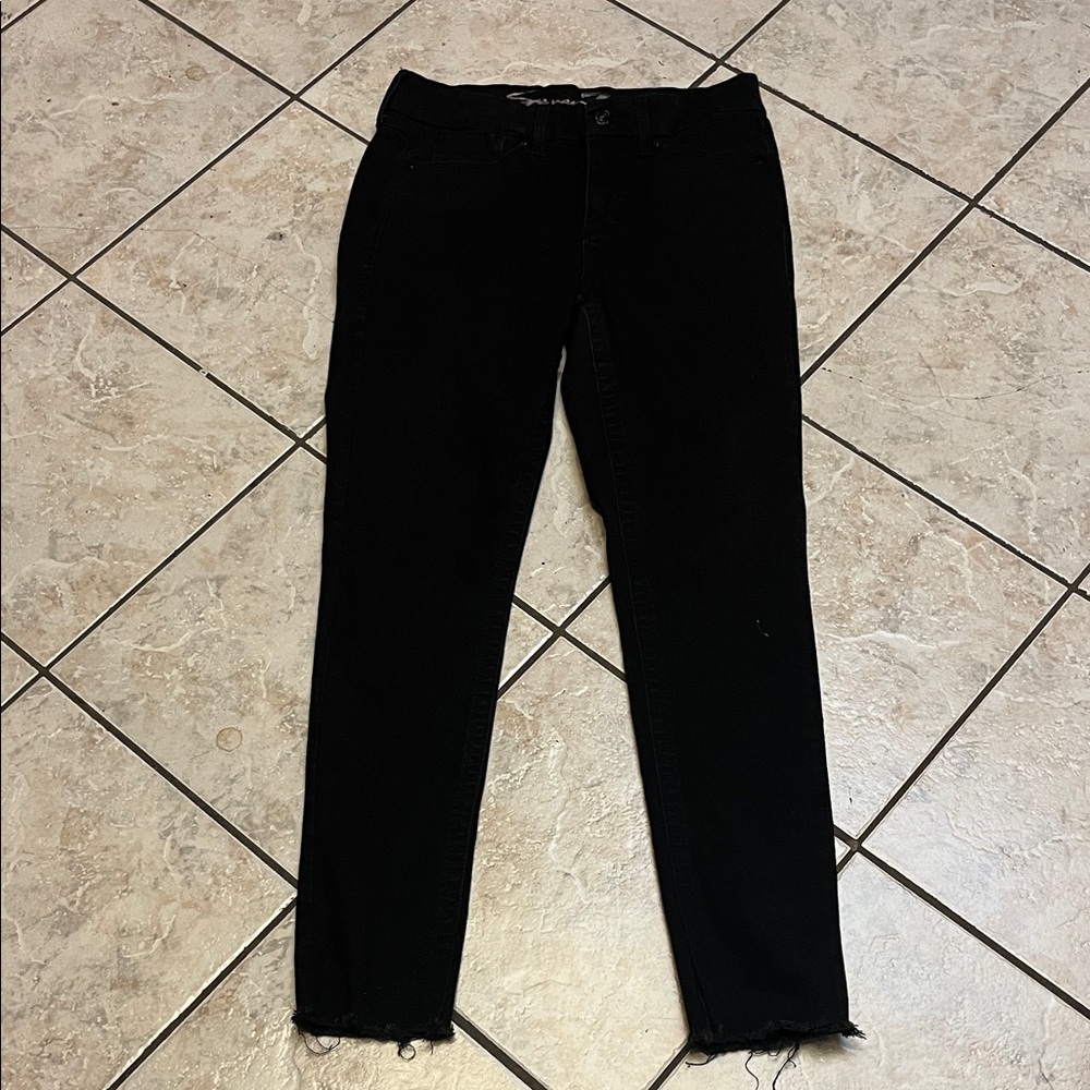 7 For All Mankind Tummyless Skinny Black Jeans 6